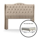 Ver imagem 7 de Cabeceira Estofada 1.40 para Cama Box Casal Capitonê Dubai Suede Cappuccino - Lh Móveis