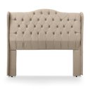 Ver imagem 2 de Cabeceira Estofada 1.40 para Cama Box Casal Capitonê Dubai Suede Cappuccino - Lh Móveis