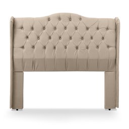 Cabeceira Estofada 1.40 para Cama Box Casal Capitonê Dubai Suede Cappuccino - Lh Móveis - 2