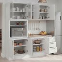 Ver imagem 2 de Cozinha Planejada 4 Peças com Tampo com Cristaleira Marselha CabeCasa MadeiraOriginals Branco