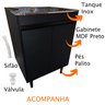 Tanque De Inox Grande 46l + Gabinete Preto Entregue Montado - 6