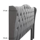 Ver mais imagens de Cabeceira Estofada 1.40 para Cama Box Casal Capitonê Dubai Suede Cinza - Lh Móveis