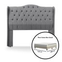 Ver imagem 6 de Cabeceira Estofada 1.40 para Cama Box Casal Capitonê Dubai Suede Cinza - Lh Móveis