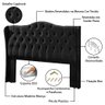 Cabeceira Cama Box Casal 1.40 Capitonê Dubai Pávia Preto - LH Móveis - 9