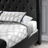 Cabeceira Cama Box Casal 1.40 Capitonê Dubai Pávia Preto - LH Móveis - 11