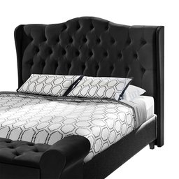Cabeceira Cama Box Casal 1.40 Capitonê Dubai Pávia Preto - LH Móveis - 1