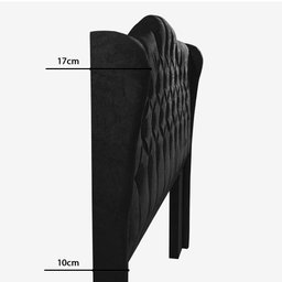 Cabeceira Cama Box Casal 1.40 Capitonê Dubai Pávia Preto - LH Móveis - 8