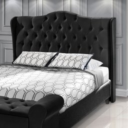 Cabeceira Cama Box Casal 1.40 Capitonê Dubai Pávia Preto - LH Móveis - 3