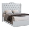 Cabeceira Estofada 1.95 para Cama Box King Capitonê Dubai Corino Branco - Lh Móveis - 3