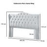 Cabeceira Estofada 1.95 para Cama Box King Capitonê Dubai Corino Branco - Lh Móveis - 8