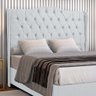 Cabeceira Estofada 1.95 para Cama Box King Capitonê Dubai Corino Branco - Lh Móveis - 4