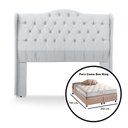 Ver imagem 7 de Cabeceira Estofada 1.95 para Cama Box King Capitonê Dubai Corino Branco - Lh Móveis