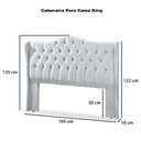 Ver mais imagens de Cabeceira Estofada 1.95 para Cama Box King Capitonê Dubai Corino Branco - Lh Móveis