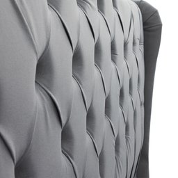 Cabeceira Estofada 1.60 para Cama Box Queen Capitonê Dubai Suede Cinza - Lh Móveis - 12