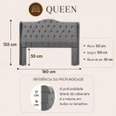 Ver imagem 4 de Cabeceira Estofada 1.60 para Cama Box Queen Capitonê Dubai Suede Cinza - Lh Móveis