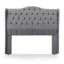 Ver imagem 1 de Cabeceira Estofada 1.60 para Cama Box Queen Capitonê Dubai Suede Cinza - Lh Móveis