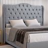 Cabeceira Estofada 1.60 para Cama Box Queen Capitonê Dubai Suede Cinza - Lh Móveis - 4