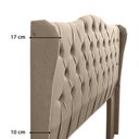 Ver mais imagens de Cabeceira Estofada 1.60 para Cama Box Queen Capitonê Dubai Suede Cappuccino - Lh Móveis
