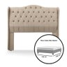 Cabeceira Estofada 1.60 para Cama Box Queen Capitonê Dubai Suede Cappuccino - Lh Móveis - 6