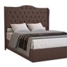 Cabeceira Estofada 1.60 para Cama Box Queen Capitonê Dubai Suede Marrom - Lh Móveis - 3