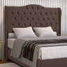 Cabeceira Estofada 1.60 para Cama Box Queen Capitonê Dubai Suede Marrom - Lh Móveis - 4