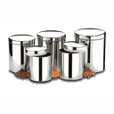 Ver imagem 1 de Conjunto de Potes Porta Mantimentos com Tampa Brinox Suprema 5 Peças Inox