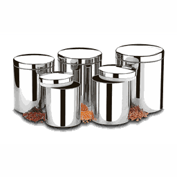 Conjunto de Potes Porta Mantimentos com Tampa Brinox Suprema 5 Peças Inox - 1