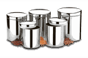 Ver imagem 1 de Conjunto de Potes Porta Mantimentos com Tampa Brinox Suprema 5 Peças Inox