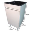 Ver imagem 2 de Tanque Para Lavar Roupa De Fibra 25L Com Gabinete em MDF Cor do Tanque:Preto