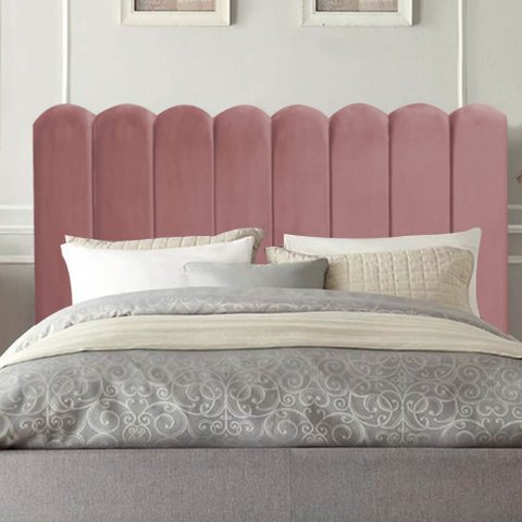 Cabeceira Estofada Alanis 160CM Queen Suede Rose - D A DECOR