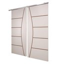 Ver imagem 1 de Porta Dupla Branco Prime Frisada Kit Alumínio F09 - 210x160