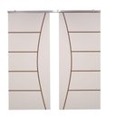 Ver imagem 2 de Porta Dupla Branco Prime Frisada Kit Alumínio F09 - 210x160