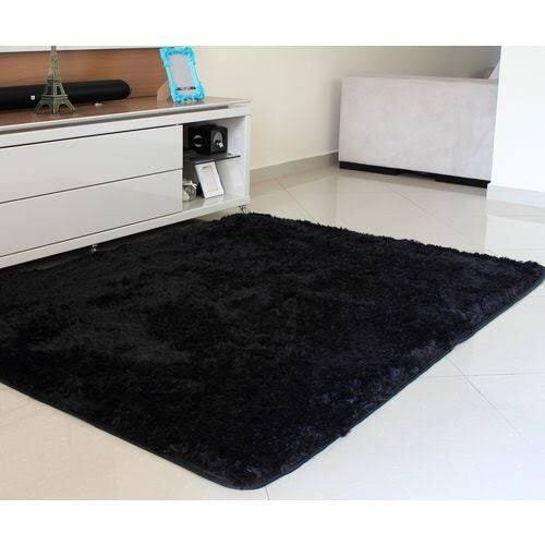 Tapete para Sala Peludo 2,00x1,40 Felpudo Preto Macio - 1