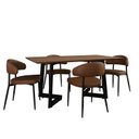 Ver imagem 2 de Conjunto Sala de Jantar com Mesa 160cm Toronto e 4 Cadeiras Bless Yescasa Marrom/Caramelo/Mel/Preto