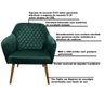 Kit 2 Poltronas Decorativas Versalhes Pés Palito Madeira Veludo Verde - Gran Belo - 3