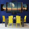 Quadro Decorativo Planetas Universo Mdf 115X60Cm 5 Peças - 1