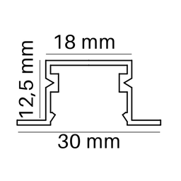 Perfil Embutir Led 30x12mm Branco 2x1m Gesso Spazio Ilunato - 5