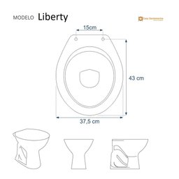 Tampa de Vaso Sanitário Liberty Cinza Claro para Louça Santamarina - 3