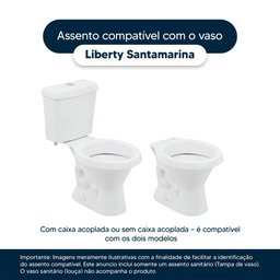 Tampa de Vaso Sanitário Liberty Cinza Claro para Louça Santamarina - 4