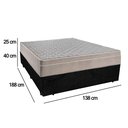 Ver imagem 3 de Cama Box Casal Suede + Colchão Sereneprime Molas Ensacadas 138x188x65 Preto