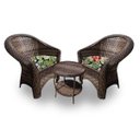 Ver imagem 1 de Conjunto de Poltronas Fibra Sintética Bali - 2 Poltronas + 1 Mesa Centro - Tecido Saquarema