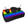 Almofada Bandeja Pipoca Balde e Copo Suede Macio e Madeira Personalizado - Bandeira LGBT - 2 Copos - 1