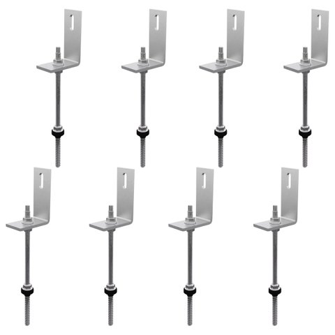 Estrutura Suporte Fixa Linha C Placa Painel Solar Inox Telha Fibrocimento Ondulada Viga Madeira Perf