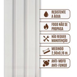 Painel Ripado Wpc Interno Wide Cor: Branco Absoluto 2,90m X 19cm (0,55m²) - 5