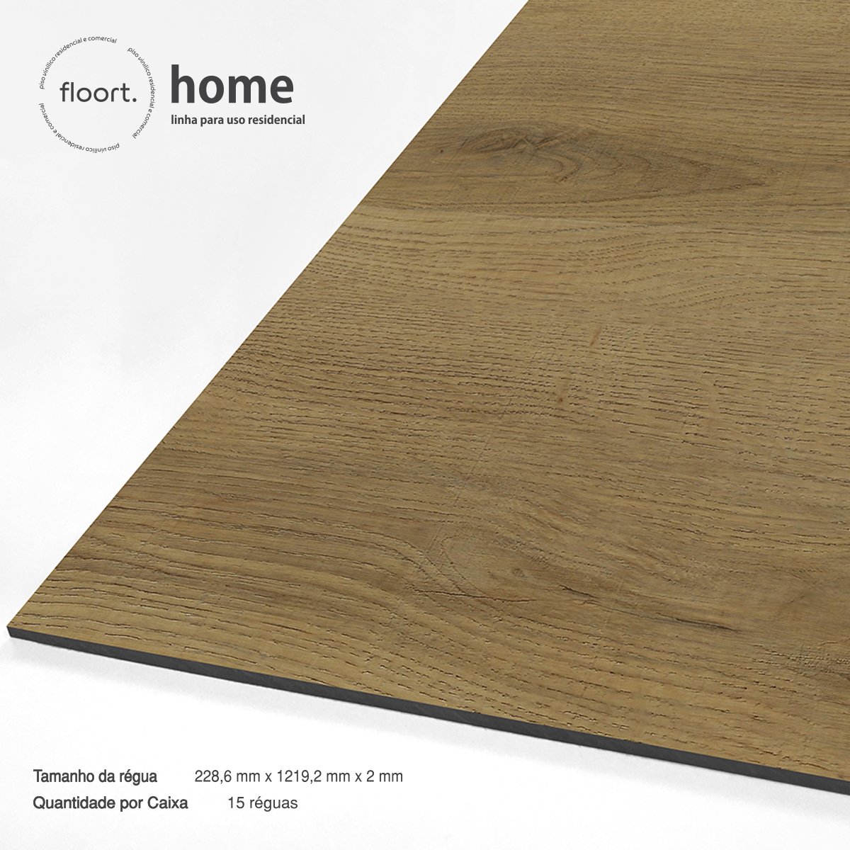 Piso Vinílico Canela Oak Floort® Home Caixa com 4,18 M² - 2