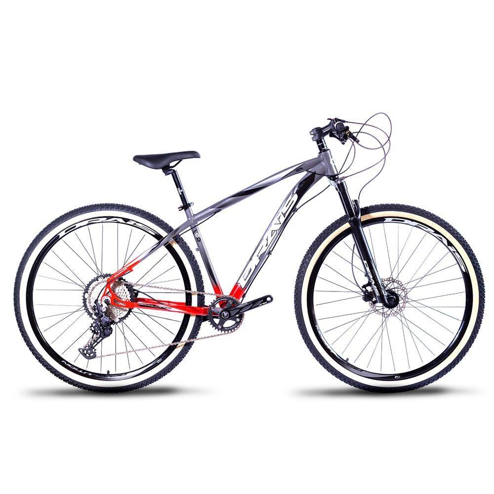 Bicicleta 12 Velocidade Drais Aro 29 Revolution Shimano 19" Grafite/Vermelho - 319