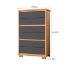 Ver imagem 3 de Guarda Roupa Casal Doble 06 Portas e Cômoda Unno 06 Gavetas Freijo Titanium - Móveis Albatroz