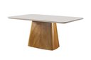 Ver imagem 1 de Mesa de Jantar Horus 160cm Base em Madeira e Tampo Vidro Off-White