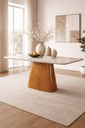 Ver imagem 3 de Mesa de Jantar Horus 160cm Base em Madeira e Tampo Vidro Off-White
