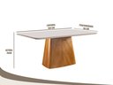 Ver imagem 2 de Mesa de Jantar Horus 160cm Base em Madeira e Tampo Vidro Off-White